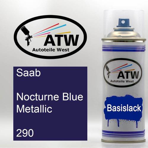 Saab, Nocturne Blue Metallic, 290: 400ml Sprühdose, von ATW Autoteile West.